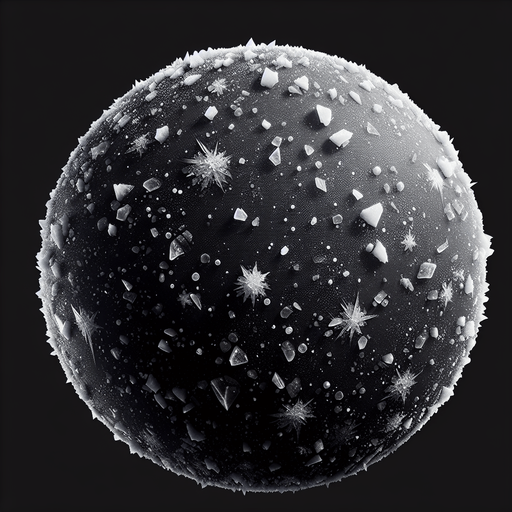 Sparse Ice particle. Single Game Texture. In-Game asset. 2d. black background. High contrast. No shadows.