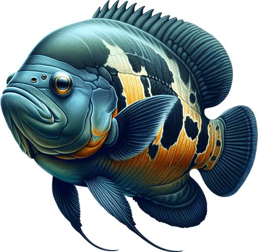 a realistic oscarFish.
Single Game Texture. In-Game asset. 2d. Blank background. High contrast. No shadows.
