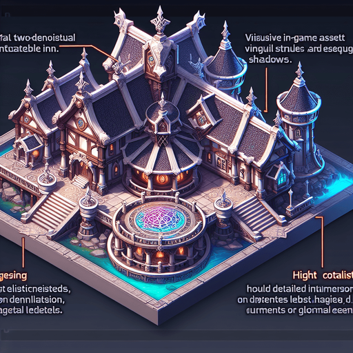 An Inn in a RTS fantasy style Single Game Texture. In-Game asset. 2d. Blank background. High contrast. No shadows.