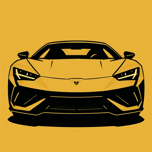 cool luxury sports car bumper view looking up.
In-Game asset.  2d.  High contrast.  No shadows