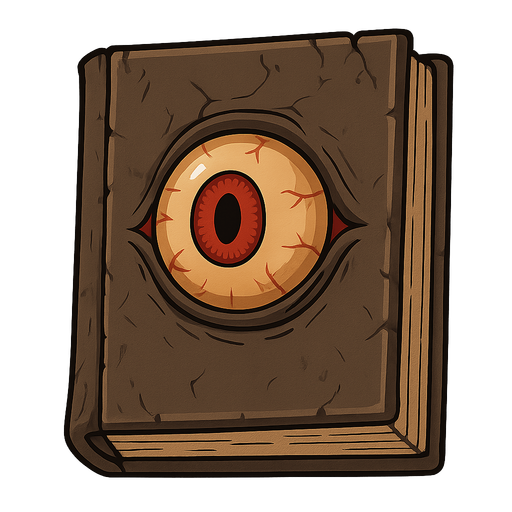 korkunç bir göze sahip bir kitap
. No background. Transparent background. Blank background. No shadows. 2d. In-Game asset. flat