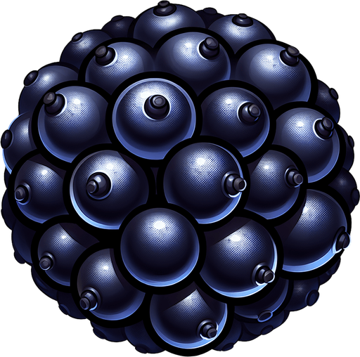 black currant.
Single Game Texture. In-Game asset. 2d. Blank background. High contrast. No shadows.