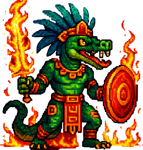 Agregale efectos de fuego pero en un fondo de alto contraste, mejor dicho solo pono mas rojo y llmas en la espada