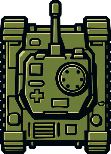 TANK ÜSTEN GÖRÜNÜŞ 2D.
In-Game asset.  2d.  High contrast.  No shadows