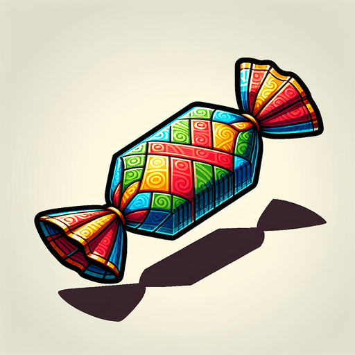 wraped candy classic.
Single Game Texture.  In-Game asset.  2d.  Blank background.  High contrast.  No shadows