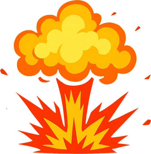 explosion look on top.
In-Game asset.  2d.  High contrast.  No shadows