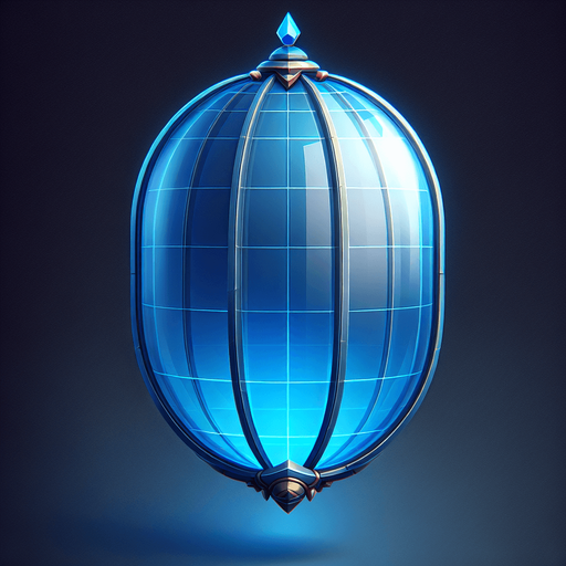 A blue transparent dome type shield. Simple graphics. Low details.
Single Game Texture. In-Game asset. 2d. Blank background. High contrast. No shadows.