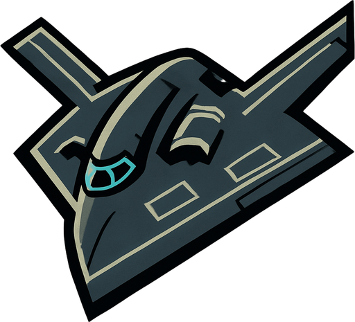 B-2 bombing jet.
In-Game asset.  2d.  High contrast.  No shadows