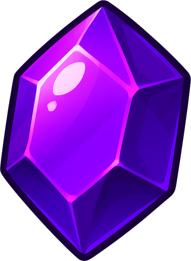 Mor taş parlak belirgin.
In-Game asset.  2d.  High contrast.  No shadows