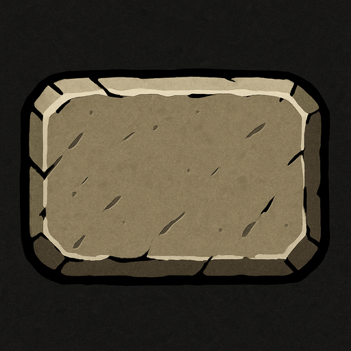 Stone effect button.
In-Game asset.  2d.  High contrast.  No shadows