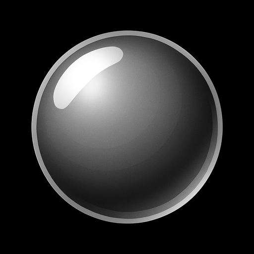 3d gray ball shiny.
In-Game asset.  2d.  High contrast.  No shadows