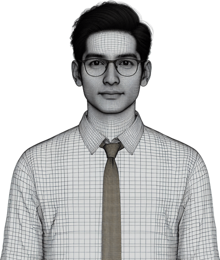 Man with glasses.
Single Game Texture. In-Game asset. 2d. Blank background. High contrast. No shadows.