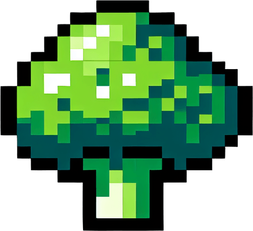 broccoli.
Single Game Texture. In-Game asset. 2d. Blank background. High contrast. No shadows. 8bit