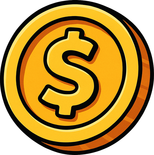 Game coin.
In-Game asset.  2d.  High contrast.  No shadows