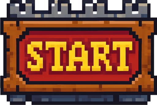 orta çağ pixel art buton.
In-Game asset.  2d.  High contrast.  No shadows