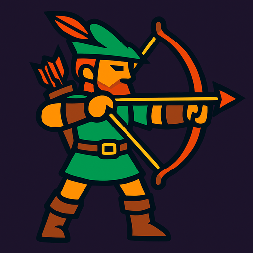 Archer.
In-Game asset.  2d.  High contrast.  No shadows