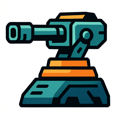 A turret.
In-Game asset.  2d.  High contrast.  No shadows