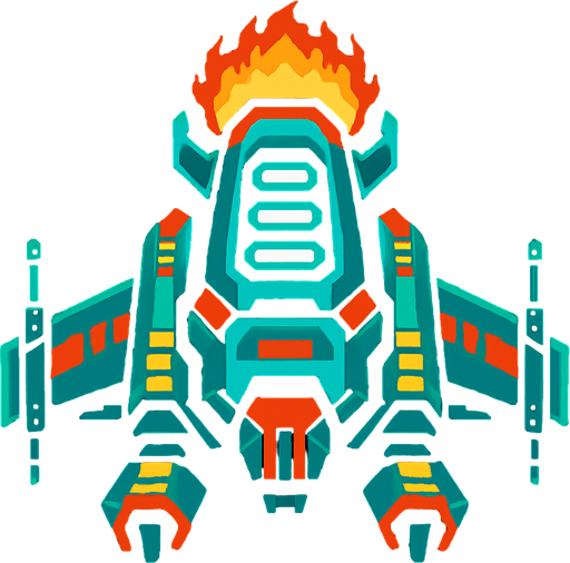 bölüm sonu canavar için devasa uzay gemisi.
In-Game asset.  2d.  High contrast.  No shadows