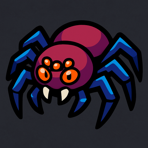 Spider.
In-Game asset.  2d.  High contrast.  No shadows