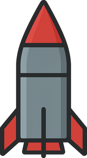 missile . No background. Transparent background. Blank background. No shadows. 2d. In-Game asset. flat