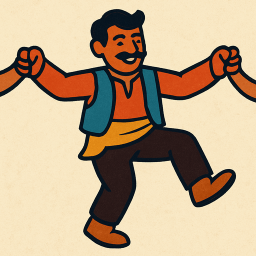 halay çeken insan.
In-Game asset.  2d.  High contrast.  No shadows