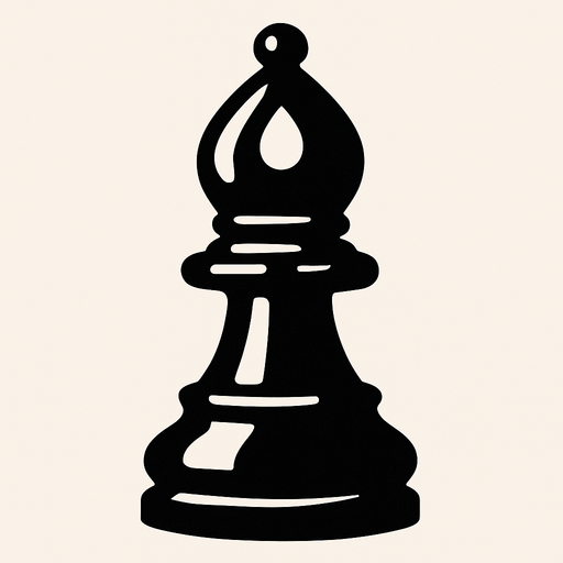 Chess black bishop.
In-Game asset.  2d.  High contrast.  No shadows