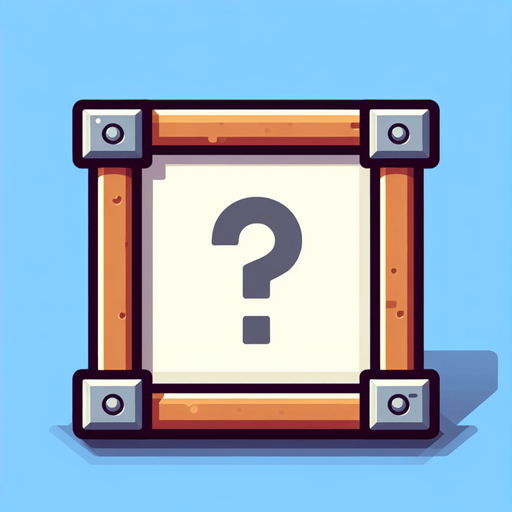 Пустая рамка. Знак вопроса в левом верхнем углу.
Single Game Texture.  In-Game asset.  2d.  Blank background.  High contrast.  No shadows