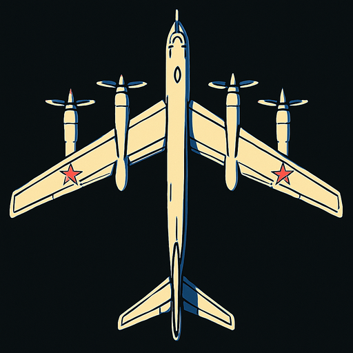 Tu 95 uppifrån.
In-Game asset.  2d.  High contrast.  No shadows