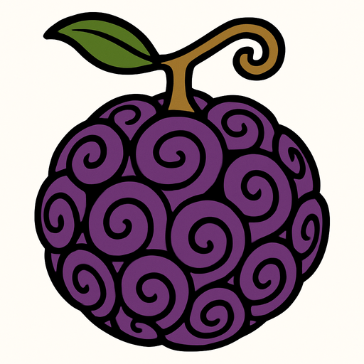 fruta del diablo.
In-Game asset.  2d.  High contrast.  No shadows