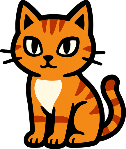 cat no background.
In-Game asset.  2d.  High contrast.  No shadows