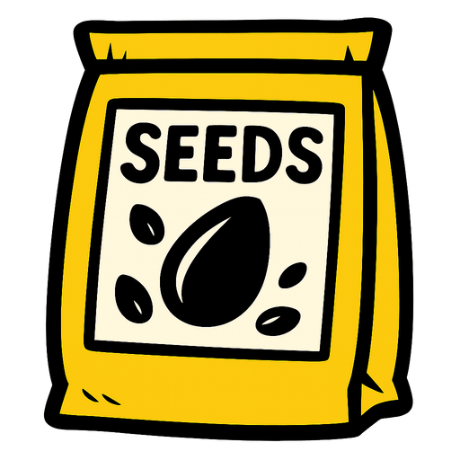 Seed bag.
In-Game asset.  2d.  High contrast.  No shadows