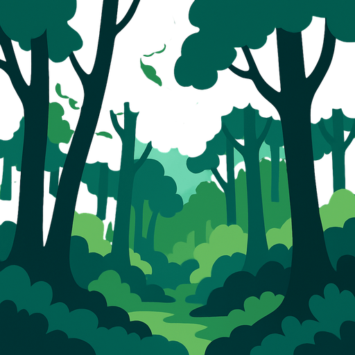 Fond d'écran forêt.
In-Game asset.  2d.  High contrast.  No shadows