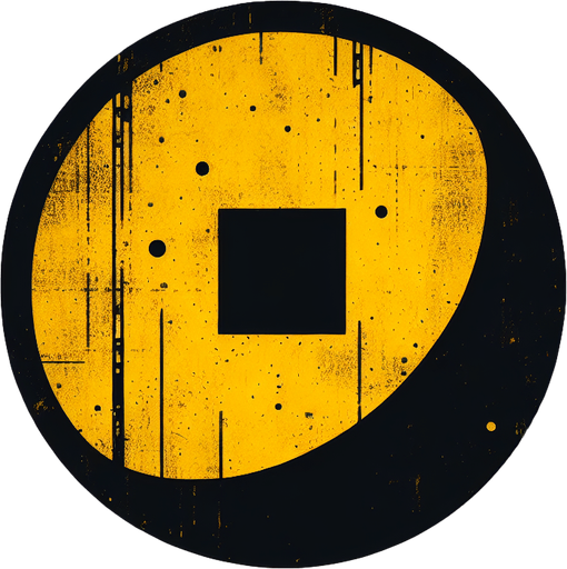 the surface is yellow, concrete with a black square in the center.
Single Game Texture. In-Game asset. 2d. Blank background. High contrast. No shadows.