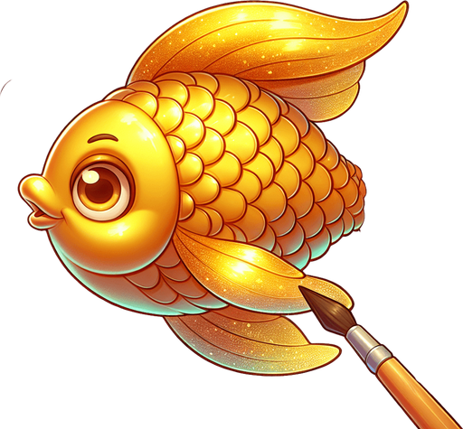 cartoon golden fish.
2D