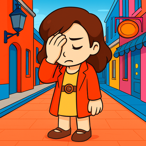 Make her facepalm and look down frustrated