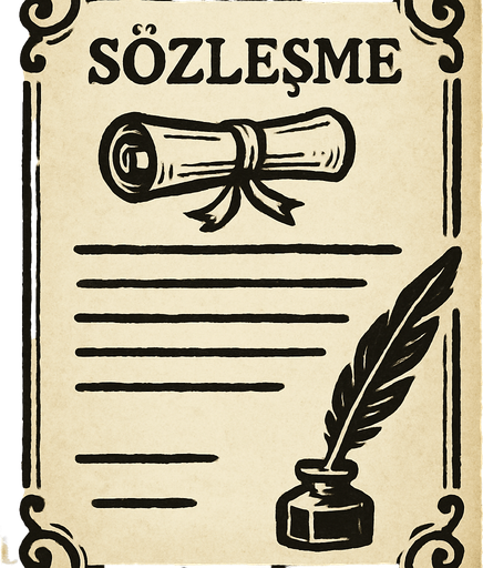 sözleşme kartı 1800 stilinde.
In-Game asset.  2d.  High contrast.  No shadows. 1800 old 2d