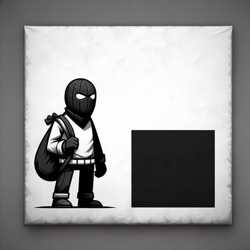 robber.
Single Game Texture. In-Game asset. 2d. Blank background. High contrast. No shadows.