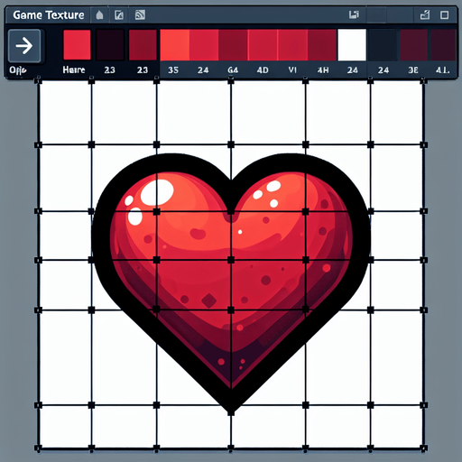 heart.
Single Game Texture. In-Game asset. 2d. Blank background. High contrast. No shadows.