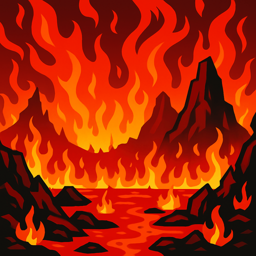 a hell back ground.
In-Game asset.  2d.  High contrast.  No shadows