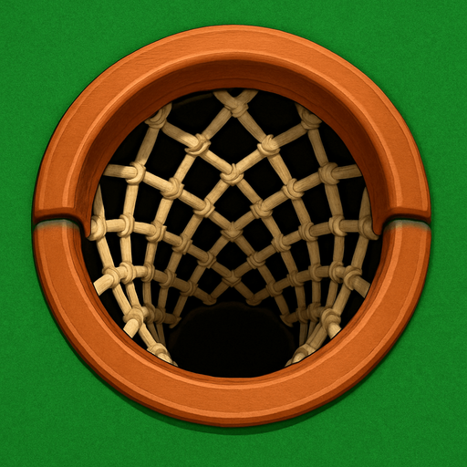 3D Billiard circle pocket web from top.
In-Game asset.  High contrast.  No shadows. 3D