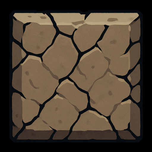 Bloque de piedra que ocupe todo el sprite.
In-Game asset.  2d.  High contrast.  No shadows