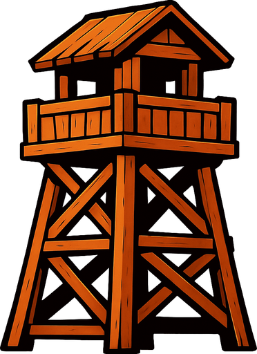 Wooden Guard Tower.
In-Game asset.  2d.  High contrast.  No shadows