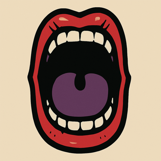 Screaming mouth.
In-Game asset.  2d.  High contrast.  No shadows