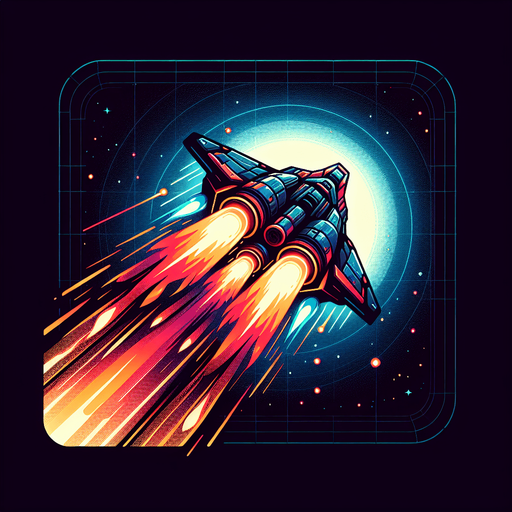 🚀 Animated Thrusters – A glowing flame or energy coming from the back of the spaceship..
Single Game Texture.  In-Game asset.  2d.  Blank background.  High contrast.  No shadows