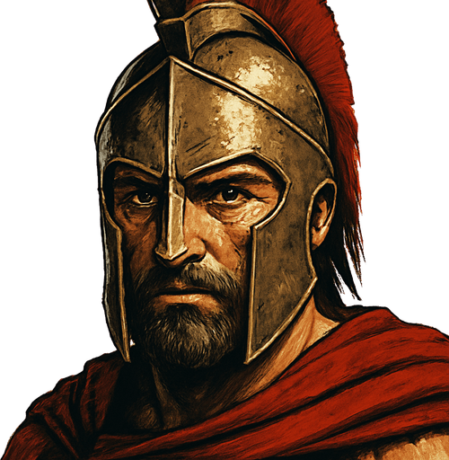 a realistic face of a spartan warrior.
In-Game asset.  2d.  High contrast.  No shadows