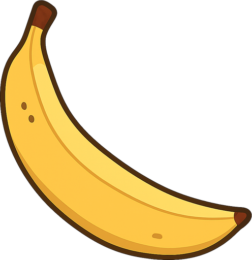 banana. No background. Transparent background. Blank background. No shadows. 2d. In-Game asset. flat
