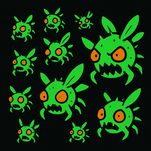 enemy_swarm.
In-Game asset.  2d.  High contrast.  No shadows