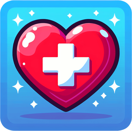 Single cartoon extra life heart. No drop shadows.
Single Game Texture. In-Game asset. 2d. Blank background. High contrast. No shadows..
Single Game Texture.  In-Game asset.  2d.  Blank background.  High contrast.  No shadows