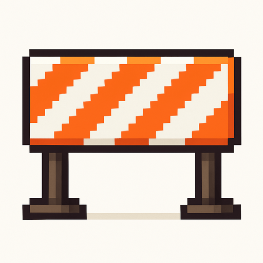 A pixel rectangle barrier.
In-Game asset.  2d.  High contrast.  No shadows. Pixel