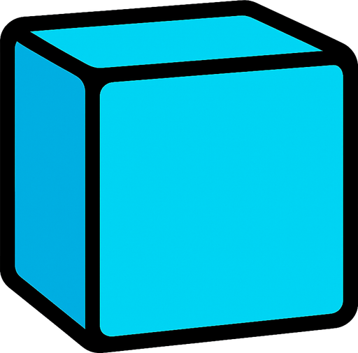 Cyan Block.
In-Game asset.  2d.  High contrast.  No shadows